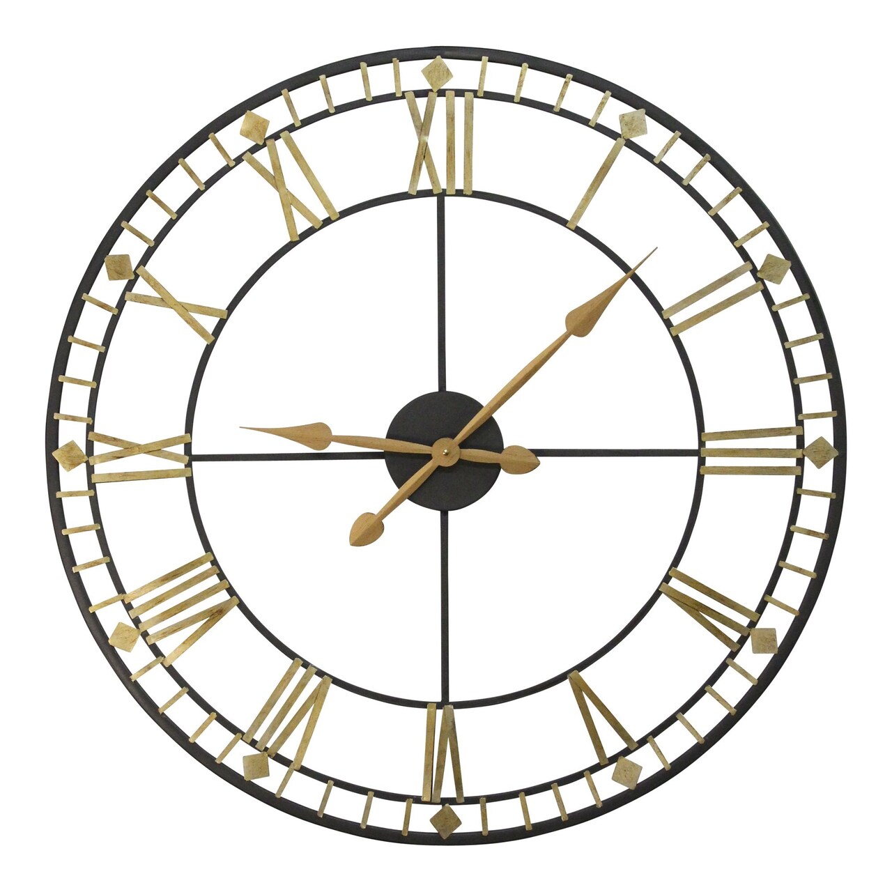 Contemporary Home Living 31.50" Oversized Round Industrial Wall Clock
